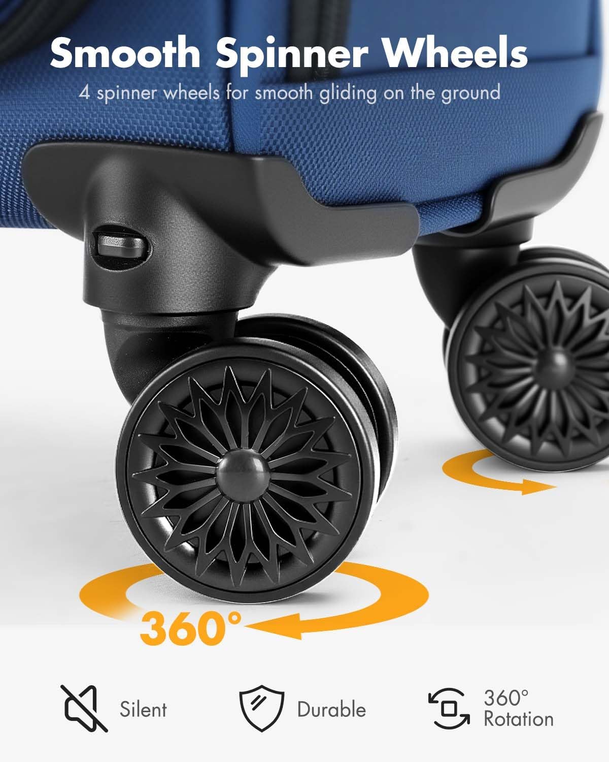 Cabin Trolley Suitcase with Spinner Wheels and Laptop Compartment – Airline-Approved Carry-On Luggage for Business and Travel