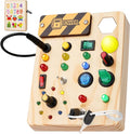 Montessori Toddler Activity Board with LED Lights – Sensory Learning Toy for Fine Motor Skills and Early Development