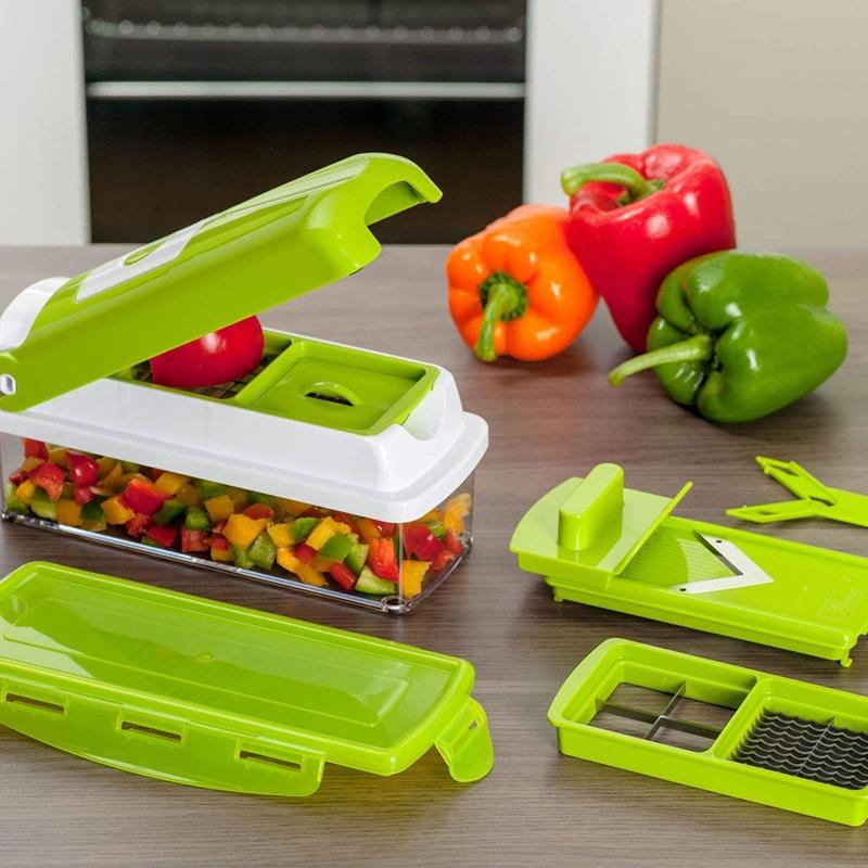 12-in-1 Vegetable Slicer for Fast Food Prep – Multi-Function Kitchen Cutter for Chopping, Slicing and Dicing