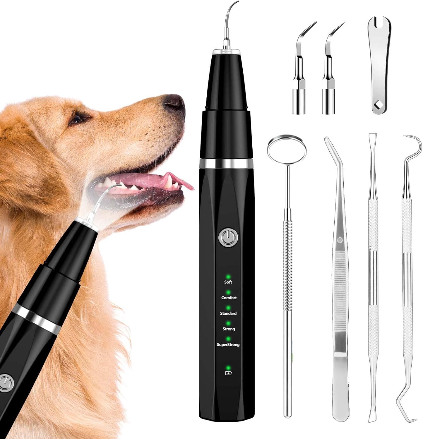 Ultrasonic Pet Tooth Cleaner for Home Use – Gentle Plaque Removal Tool for Dogs and Cats Oral Care