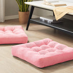 Set of Two Large Tufted Meditation Cushions for Floor Seating – Comfortable Support Pillows for Yoga, Mindfulness and Relaxation