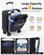 Cabin Trolley Suitcase with Spinner Wheels and Laptop Compartment – Airline-Approved Carry-On Luggage for Business and Travel
