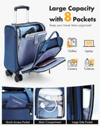 Cabin Trolley Suitcase with Spinner Wheels and Laptop Compartment – Airline-Approved Carry-On Luggage for Business and Travel