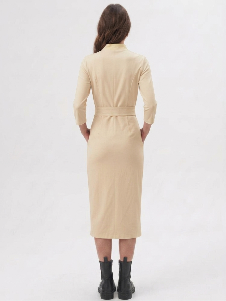 Tailored Liora Dress - flattering wrap-style neckline