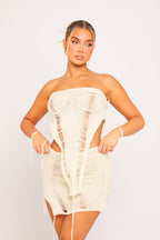 Distressed Knit Top and Mini Skirt Set for Women – Stylish Two-Piece Outfit for Casual Wear and Trendy Looks