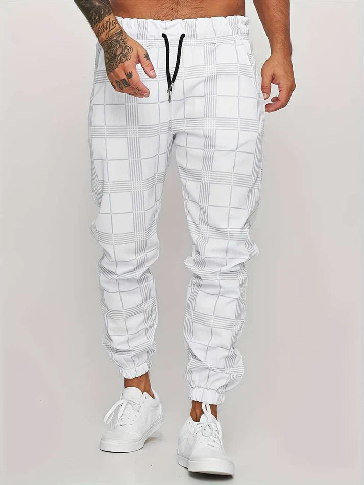 Men’s Checked Jogging Pants for Casual Wear – Comfortable Lounge Pants for Home, Travel and Everyday Style