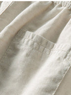 Men’s Linen-Style Outfit Set for Summer – Matching Shirt and Shorts Set for Holidays and Casual Wear