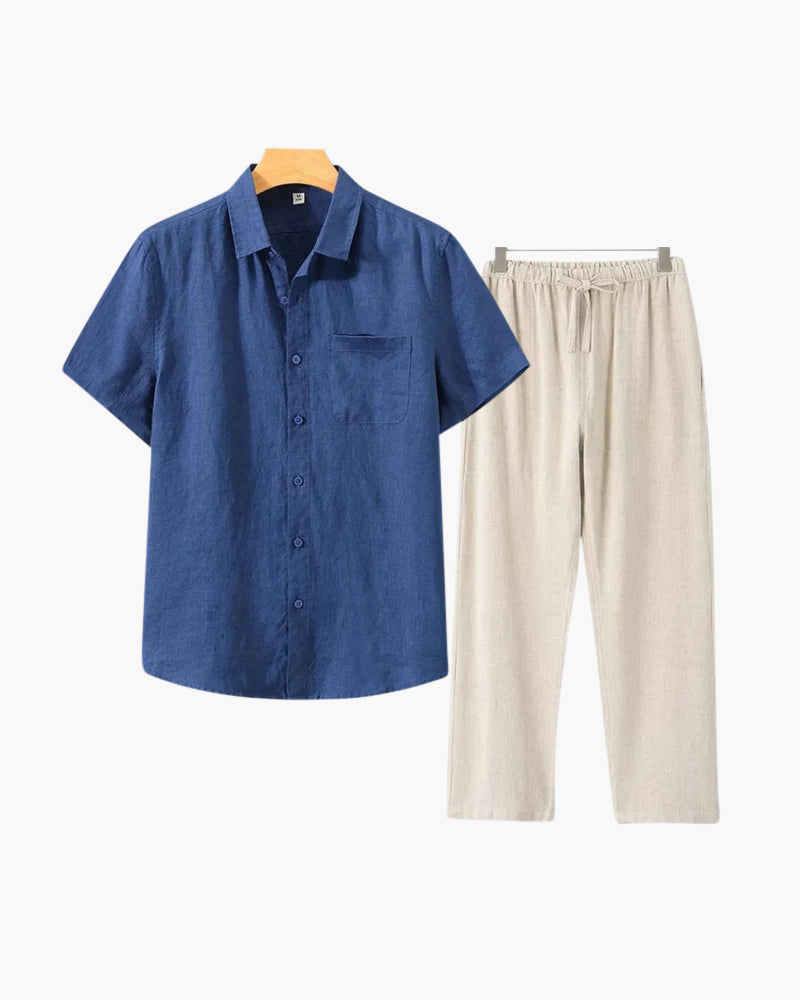 Vintage Linen Short Sleeve Set
