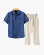 Vintage Linen Short Sleeve Set