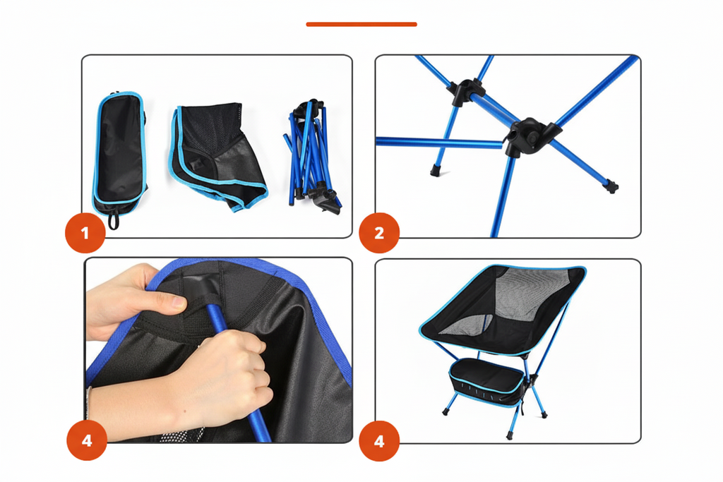 Compact Folding Moon Chair for Outdoor Adventures – Portable Camping Chair for Travel, Festivals and Relaxing Outdoors