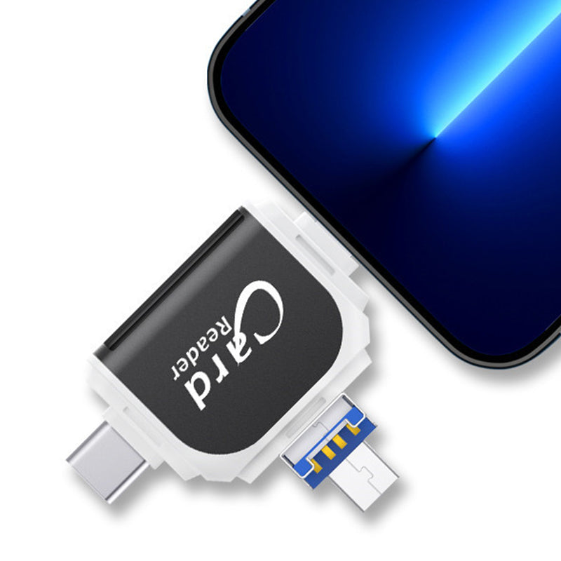 4-in-1 Universal Card Adapter for Data Transfer and Charging – High-Speed Connector for Phones, Tablets and Laptops