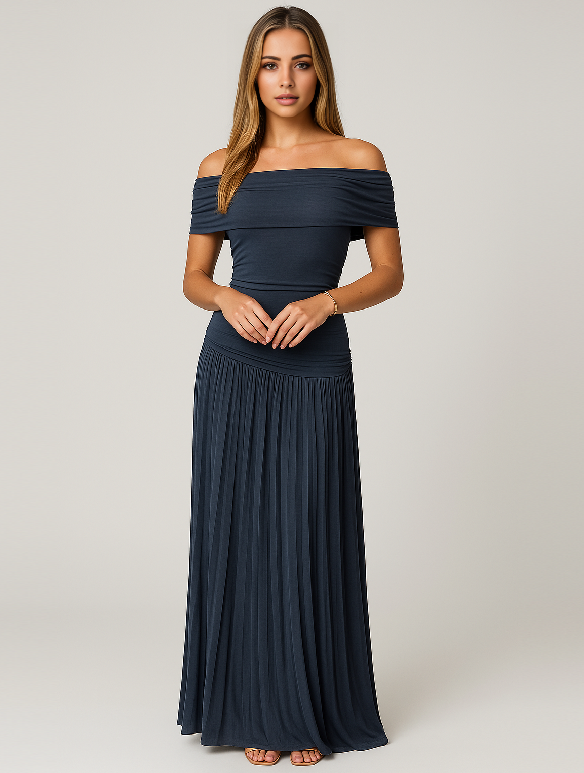 Bella | Pleated Maxi Dress for Women - Perfect for Wedding Guests