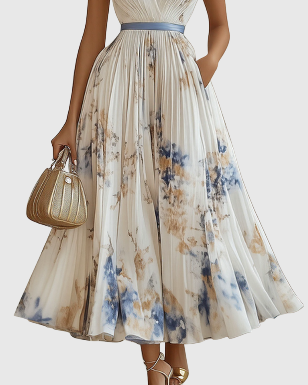 Rowella | Chic Pleated Maxi Dress
