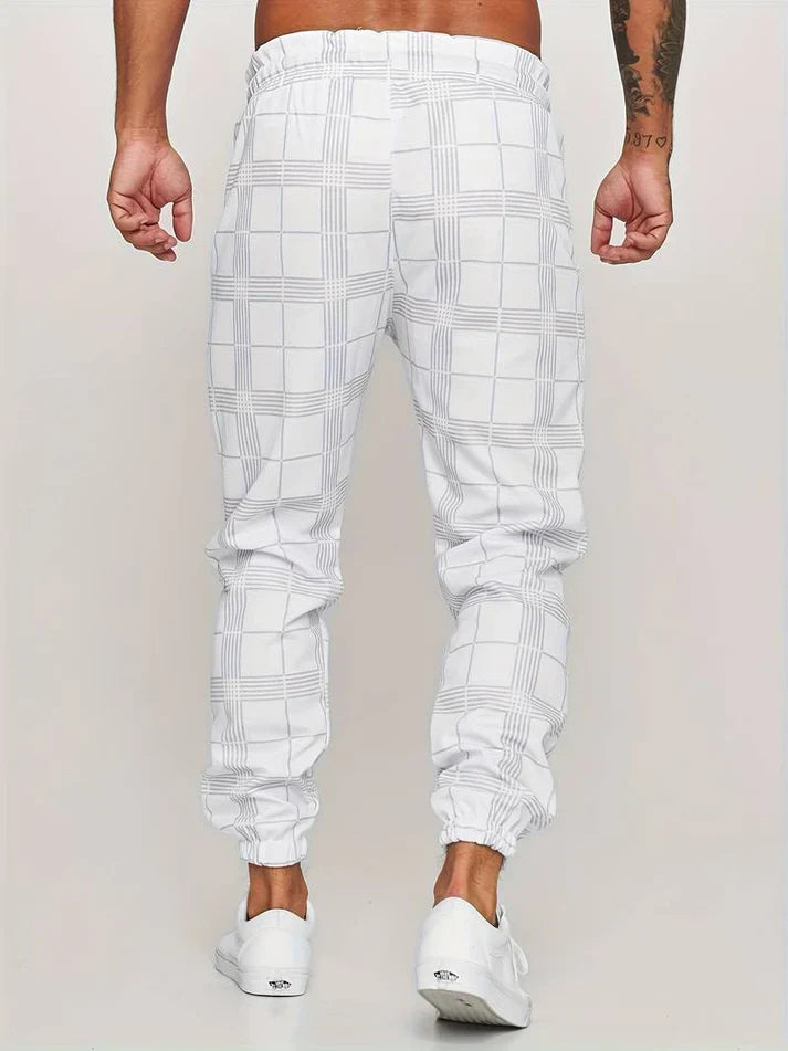Men’s Checked Jogging Pants for Casual Wear – Comfortable Lounge Pants for Home, Travel and Everyday Style