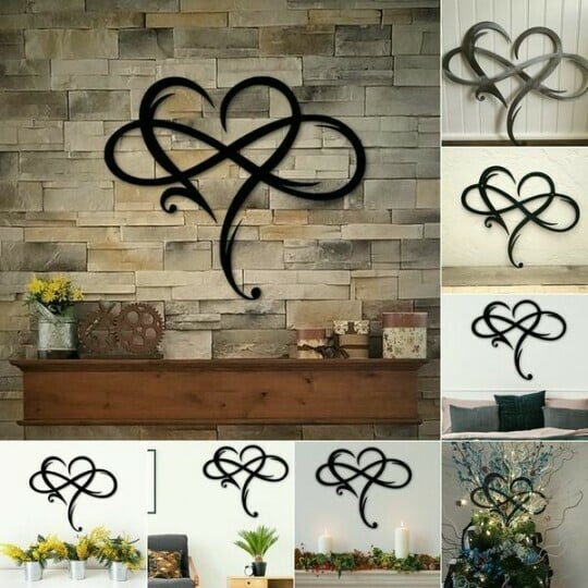 Infinite Heart Iron Wall Art - Timeless Love Design