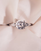 Round and Pear-Shaped Moissanite Engagement Ring – Brilliant, Ethical & Timeless