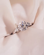 Round and Pear-Shaped Moissanite Engagement Ring – Brilliant, Ethical & Timeless