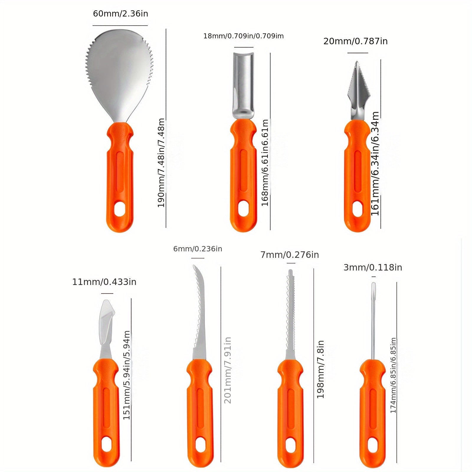 Pumpkin Carving Tools Kit and Supplies with Stainless Steel Knife Set and Canvas Storage Bag