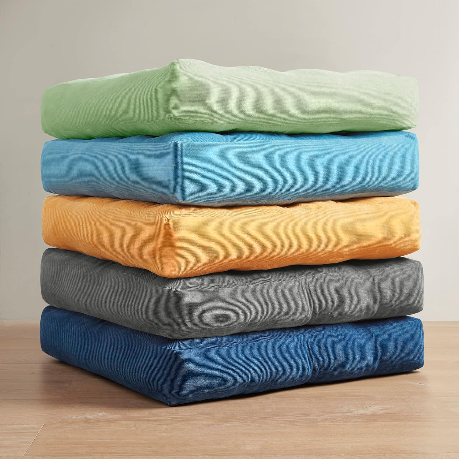 Set of Two Large Tufted Meditation Cushions for Floor Seating – Comfortable Support Pillows for Yoga, Mindfulness and Relaxation