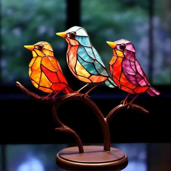 Colored Glass Bird Figurines for Home Decor – Elegant Decorative Accents for Shelves, Tables and Stylish Interiors