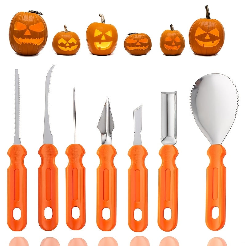 Pumpkin Carving Kit and Tools with Stainless Steel Dual-Blade Supplies for Halloween