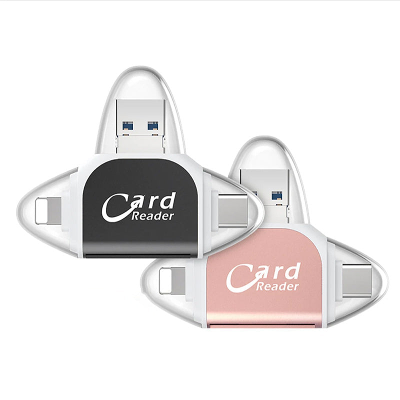 4-in-1 Universal Card Adapter for Data Transfer and Charging – High-Speed Connector for Phones, Tablets and Laptops