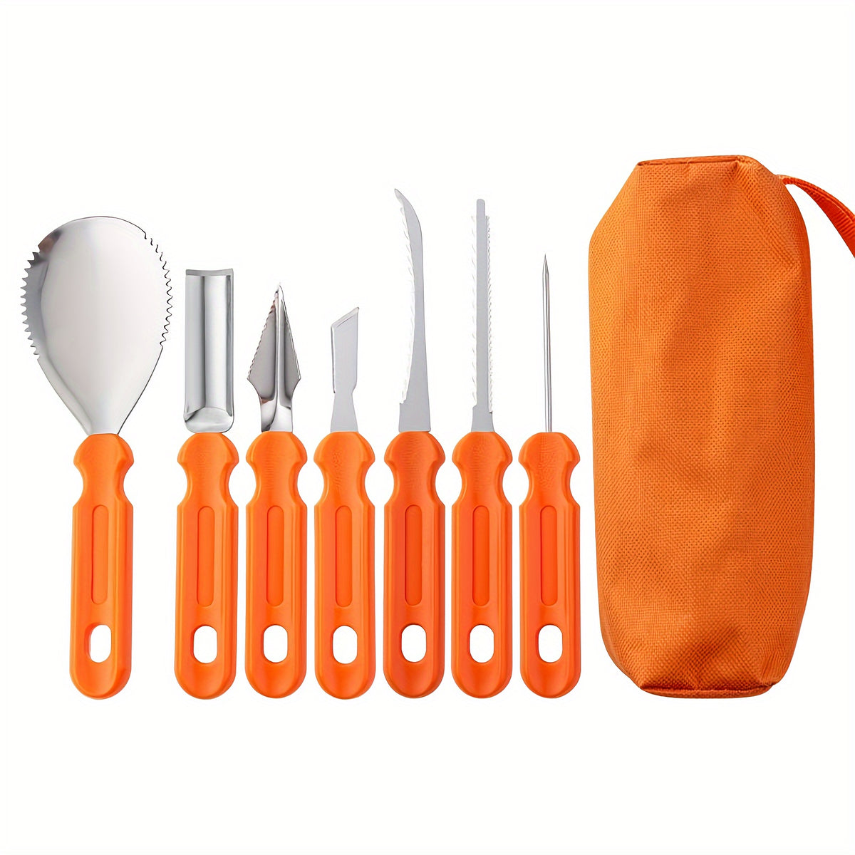 Pumpkin Carving Tools Kit and Supplies with Stainless Steel Knife Set and Canvas Storage Bag