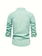 Men’s Button-Up Linen-Style Shirt for Summer Wear – Lightweight Casual Shirt for Holidays, Work and Everyday Outfits
