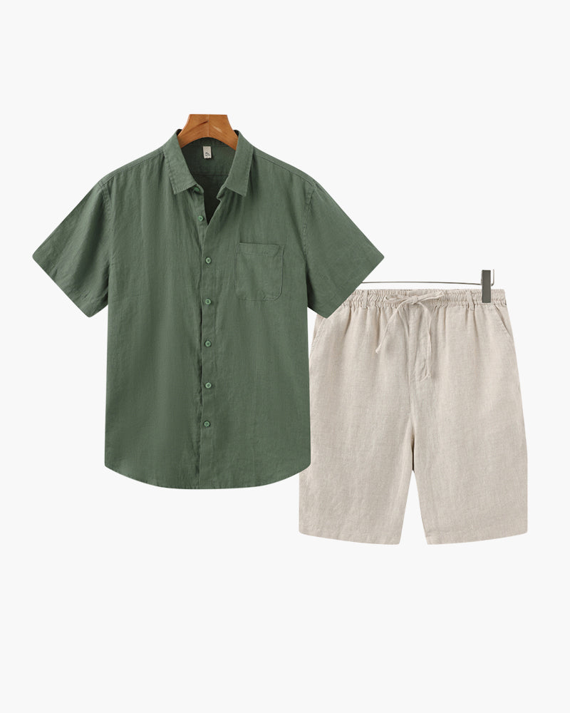 Vintage Linen Shorts Set
