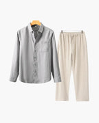 Classic Linen Long Sleeve Set - Old Money Style