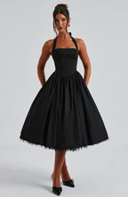 Chloe | Women's Halter Midi Dress for Wedding Guests