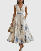 Rowella | Chic Pleated Maxi Dress