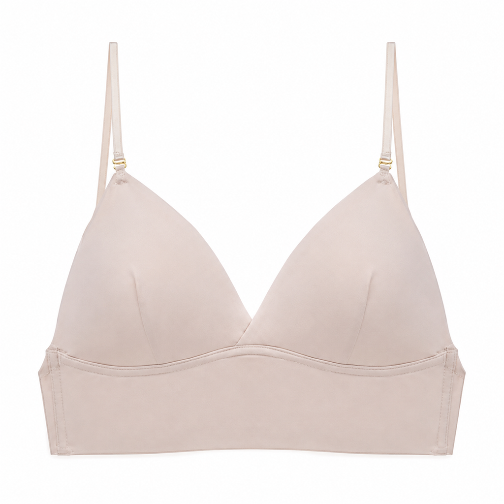 Wireless Low Back Bra Seamless Deep Convertible Strap Breathable Molded Cups