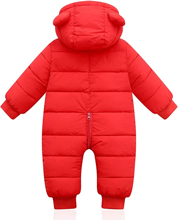 Winter Baby Romper with Bear Ears – Warm One-Piece Outfit for Newborns and Infants in Cold Weather