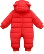 Winter Baby Romper with Bear Ears – Warm One-Piece Outfit for Newborns and Infants in Cold Weather