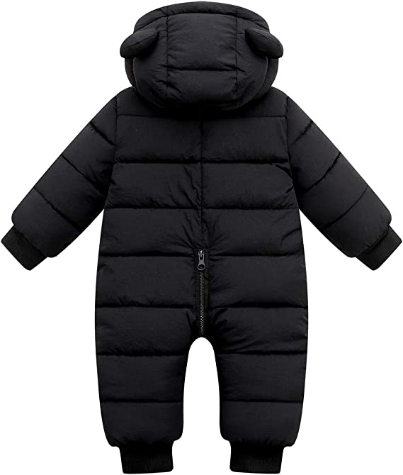 Winter Baby Romper with Bear Ears – Warm One-Piece Outfit for Newborns and Infants in Cold Weather