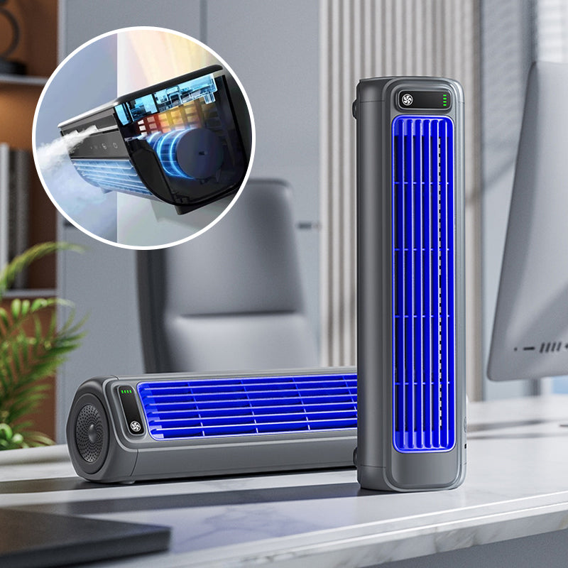 Compact Portable Air Conditioner with Fast Cooling Technology – Rechargeable, 12h Runtime, Desktop & Wall-Mount Use