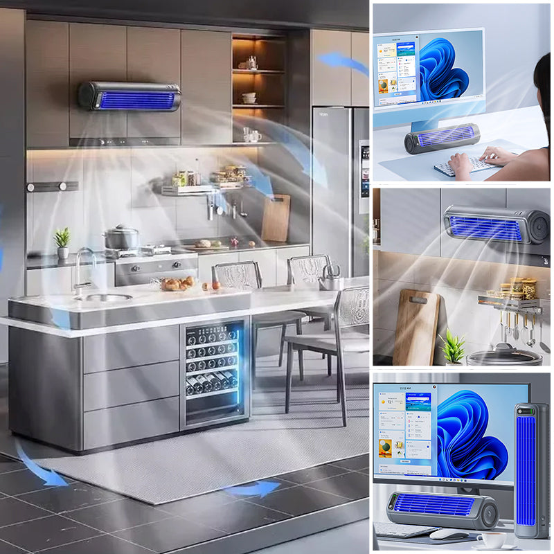 Compact Portable Air Conditioner with Fast Cooling Technology – Rechargeable, 12h Runtime, Desktop & Wall-Mount Use