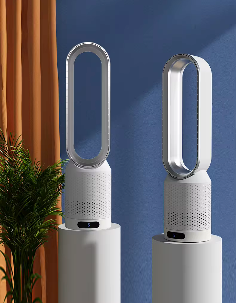 3-in-1 Air Cooler & Purifier | Bladeless Design | 8-Speed Cooling | 90° Oscillation | LED Touch Controls