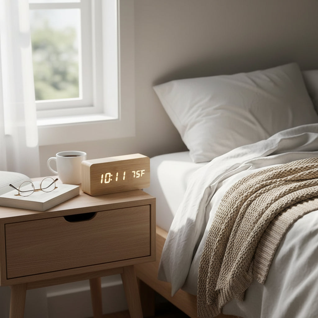 LED Alarm Clock with Voice Control – Modern Display for a Clean, Minimalist Interior