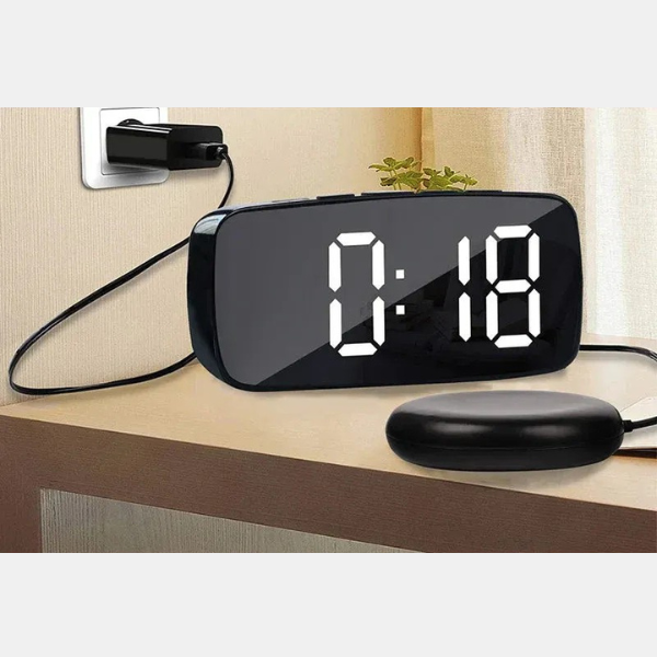 Vibrating Alarm Clock with Bed Shaker – Loud Wake-Up Alarm for Heavy Sleepers, Seniors and Deep Sleepers