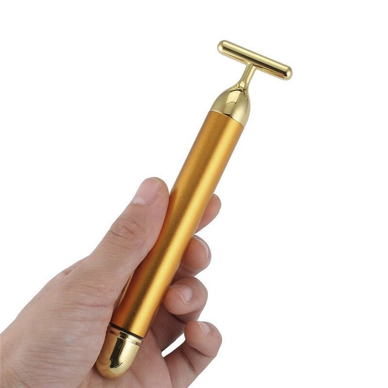 AurumGlow | Opulent Gold Facial Roller for Radiant Skin Massage