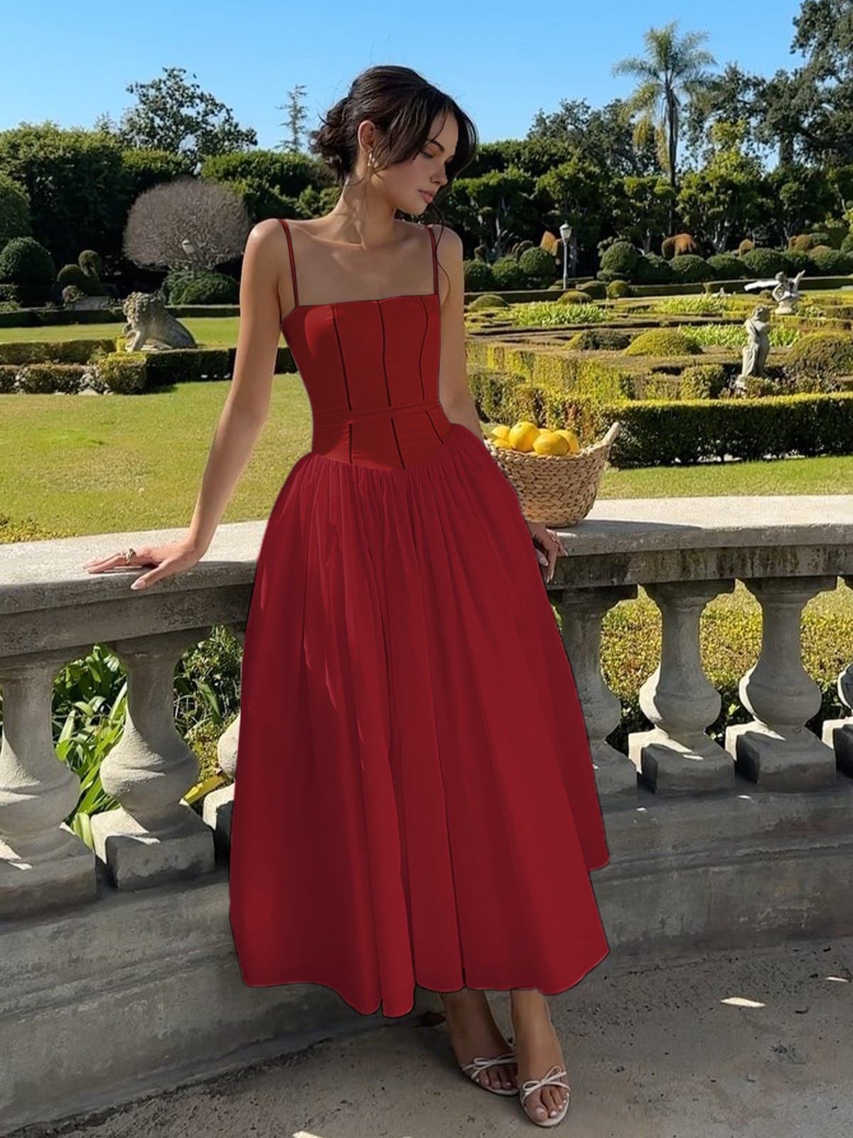 Gabriella | Elegant Midi Dress with Corset for Women – Perfect for Wedding Guests