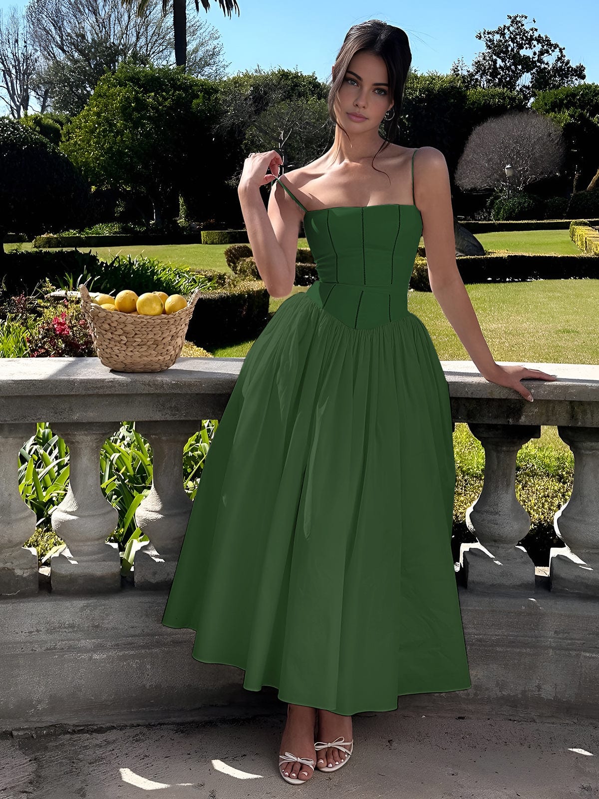 Gabriella | Elegant Midi Dress with Corset for Women – Perfect for Wedding Guests