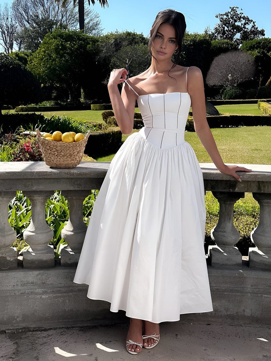 Gabriella | Elegant Midi Dress with Corset for Women – Perfect for Wedding Guests