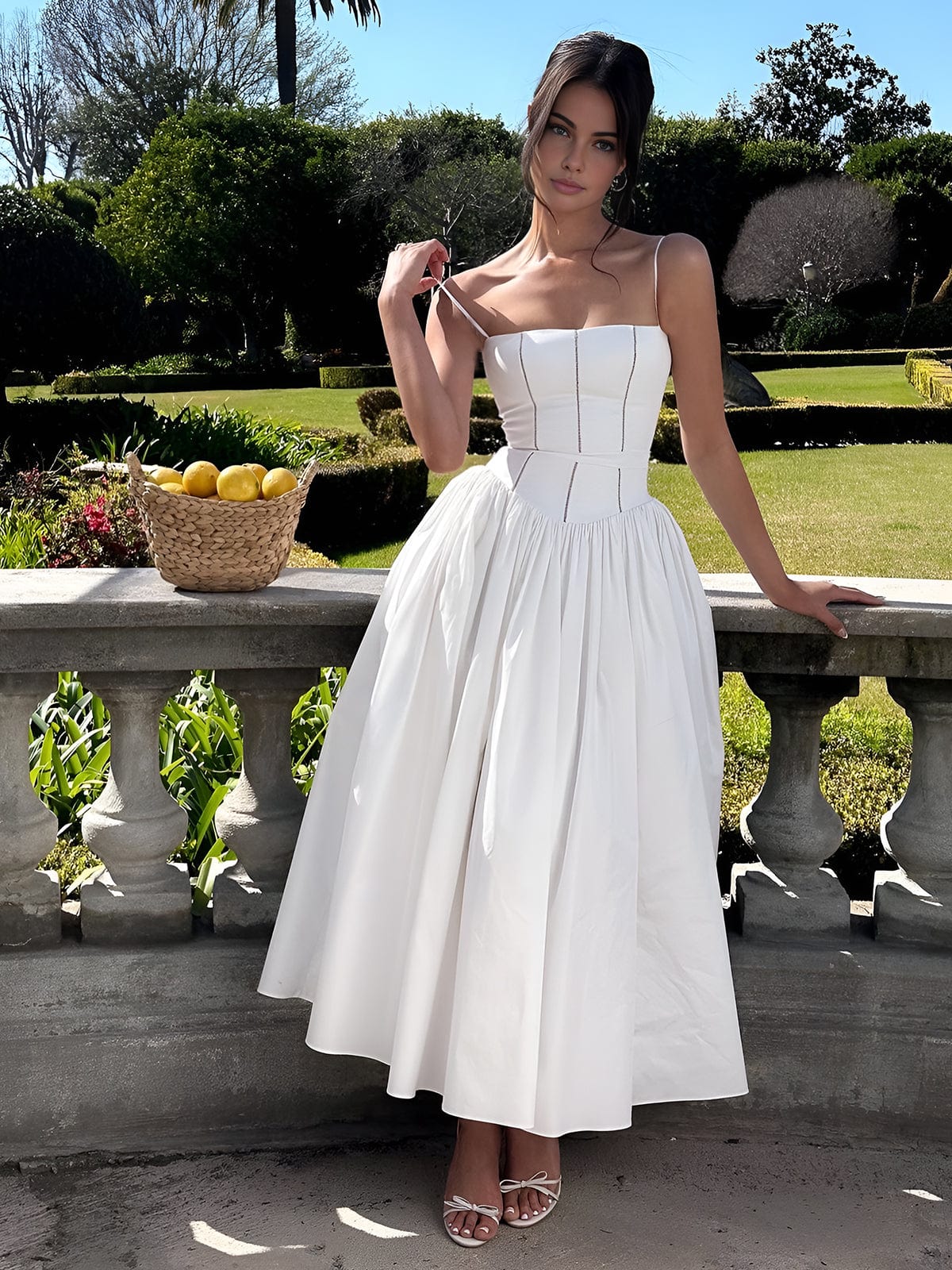 Gabriella | Elegant Midi Dress with Corset for Women – Perfect for Wedding Guests