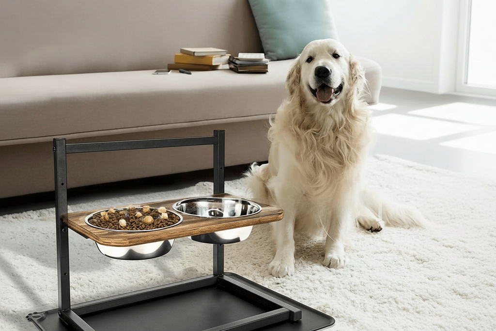 Raised Dog Feeding Station for Comfortable Mealtimes – Elevated Food and Water Bowl Stand for Dogs of All Sizes