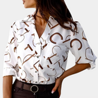 Women’s Graphic Letter Blouse for Everyday Wear – Stylish Long Sleeve Top for Casual Outfits and Streetwear Looks