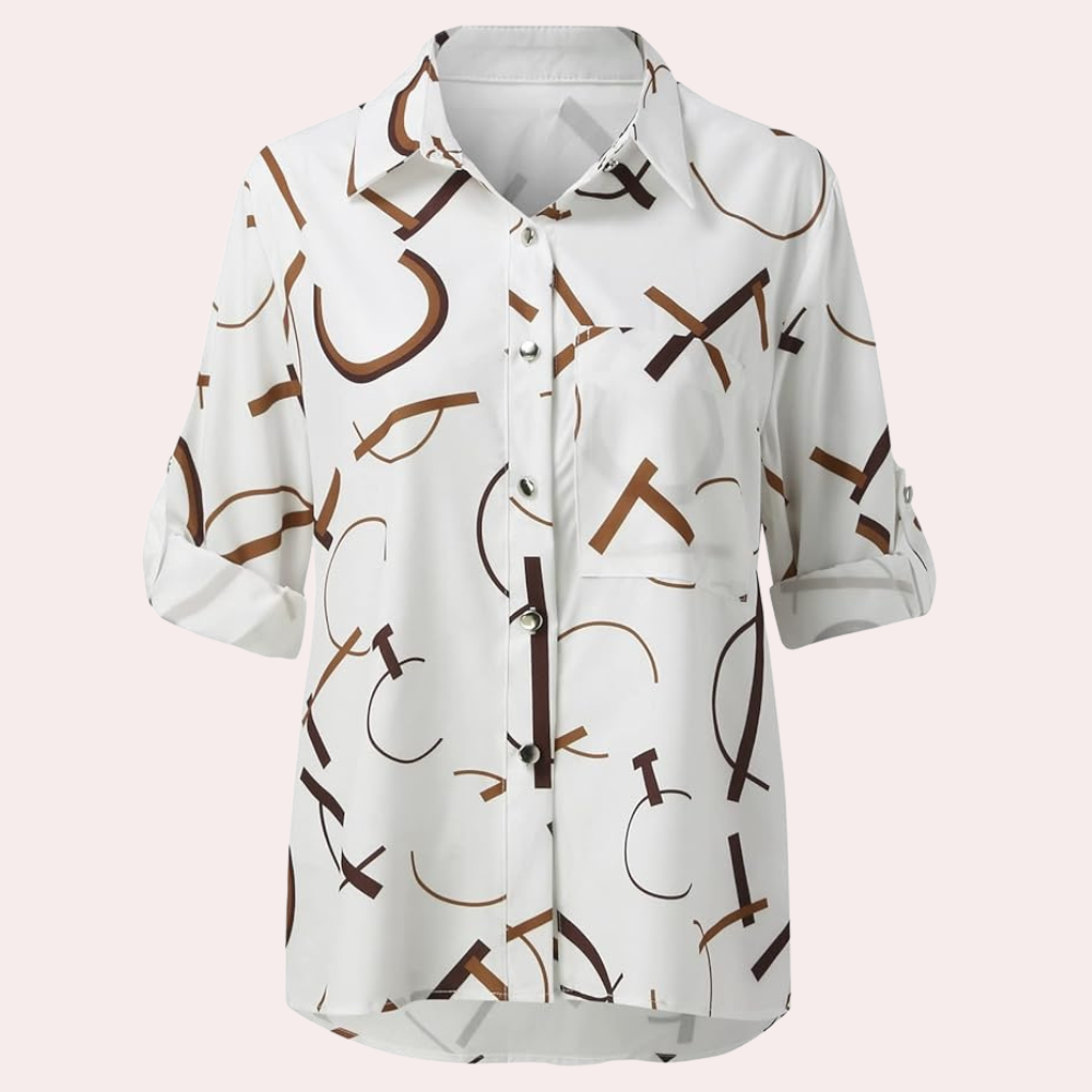 Women’s Graphic Letter Blouse for Everyday Wear – Stylish Long Sleeve Top for Casual Outfits and Streetwear Looks