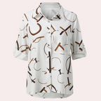 Women’s Graphic Letter Blouse for Everyday Wear – Stylish Long Sleeve Top for Casual Outfits and Streetwear Looks